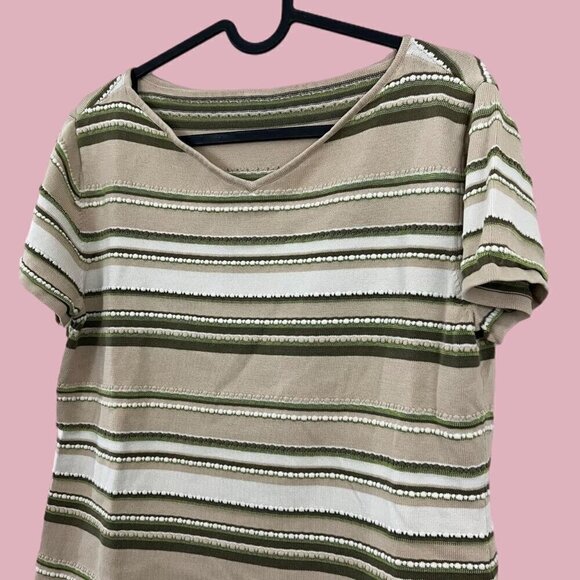 90s striped knit shirt - Picture 1 of 7